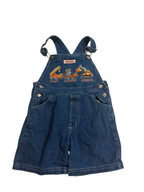 Vintage Matchbox Crane Dump Truck Excavator Denim Shortalls Overalls 4T